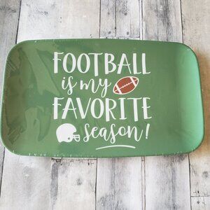 NWT - Set of 2 Large Plastic Football Is My Favorite Season Serving Trays